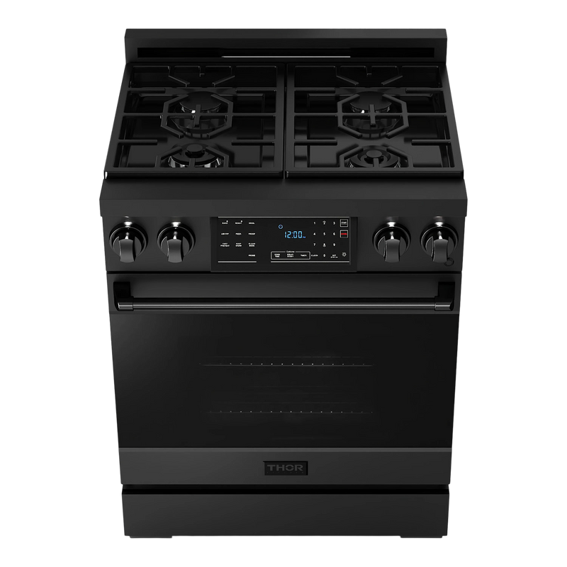 Thor Kitchen 30-Inch Professional Gas Range with Tilt Panel Touch Control in Black RSG30BLP