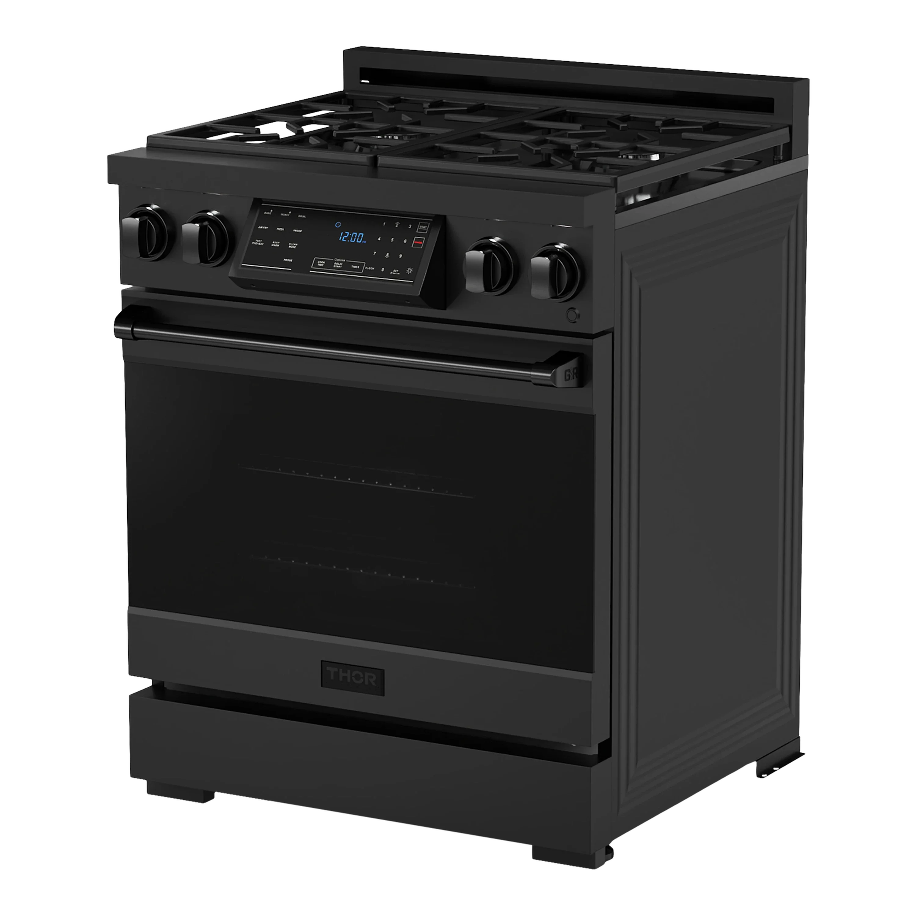 Thor Kitchen 30-Inch Professional Gas Range with Tilt Panel Touch Control in Black (RSG30B)