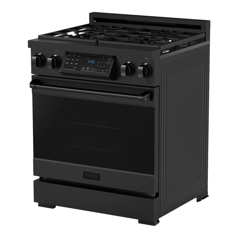 Thor Kitchen 30-Inch Professional Gas Range with Tilt Panel Touch Control in Black RSG30BLP