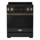 Thor Kitchen Gordon Ramsay Series 30-Inch Professional Gas Range with Tilt Panel Touch Control in Black with Bronze Trim (RSG30B-BRZ)