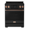 Thor Kitchen Gordon Ramsay Series 30-Inch Professional Gas Range with Tilt Panel Touch Control in Black with Rose Gold Trim (RSG30B-RSG)