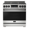 Thor Kitchen Gordon Ramsay Series 36-Inch Professional Gas Range with Tilt Panel Touch Control in Stainless Steel with Black Trim (RSG36-BLK)