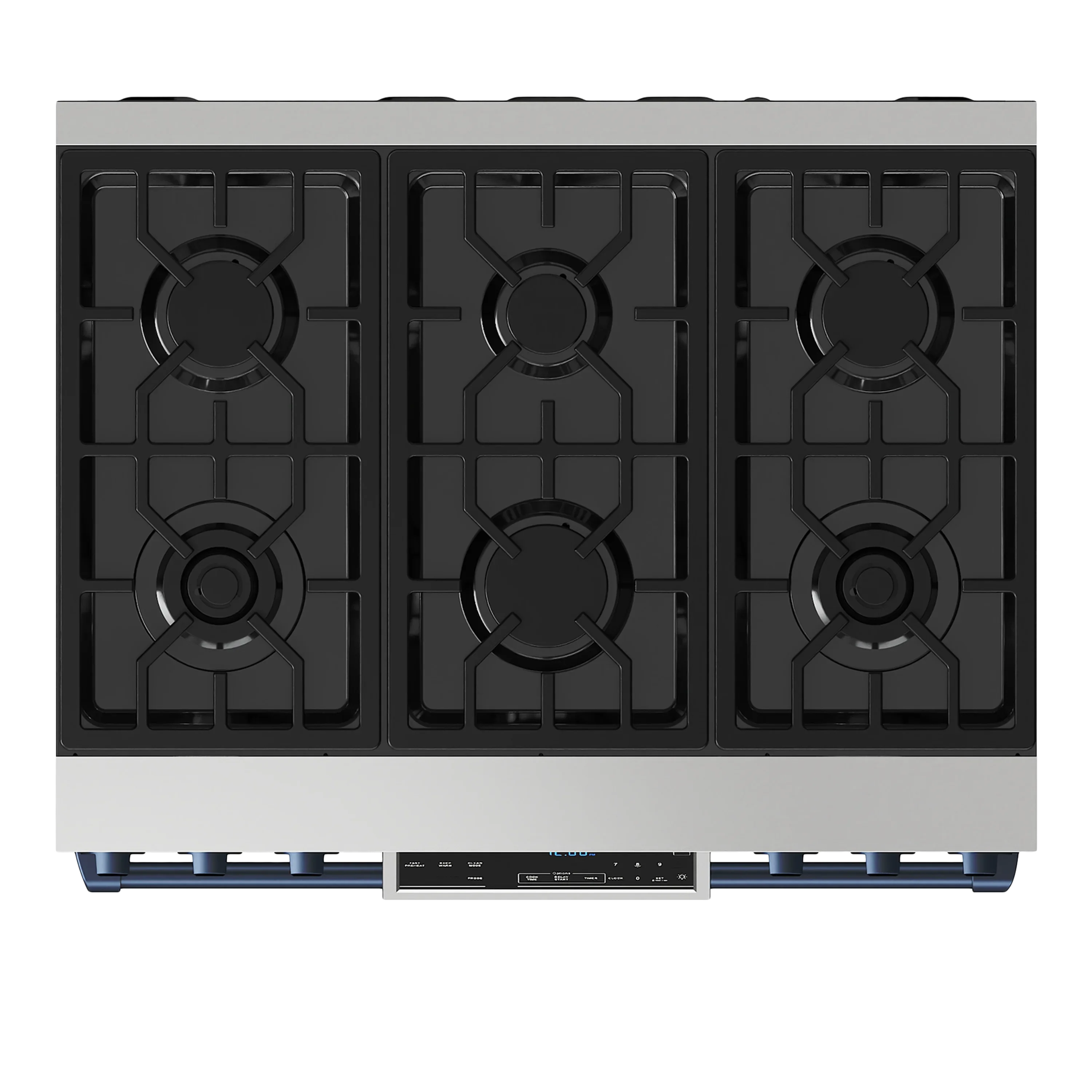 Thor Kitchen 36-Inch Professional Gas Range with Tilt Panel Touch Control in Stainless Steel with Navy Blue Trim (RSG36-BLU)