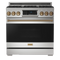 Thor Kitchen Gordon Ramsay Series 36-Inch Professional Gas Range with Tilt Panel Touch Control in Stainless Steel with Bronze Trim (RSG36-BRZ)