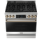 Thor Kitchen 36-Inch Professional Gas Range with Tilt Panel Touch Control in Stainless Steel with Bronze Trim RSG36-BRZLP