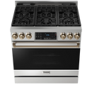 Thor Kitchen 36-Inch Professional Gas Range with Tilt Panel Touch Control in Stainless Steel with Bronze Trim (RSG36-BRZ)