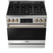 Thor Kitchen 36-Inch Professional Gas Range with Tilt Panel Touch Control in Stainless Steel with Bronze Trim (RSG36-BRZ)