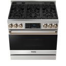 Thor Kitchen 36-Inch Professional Gas Range with Tilt Panel Touch Control in Stainless Steel with Bronze Trim RSG36-BRZLP