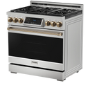 Thor Kitchen 36-Inch Professional Gas Range with Tilt Panel Touch Control in Stainless Steel with Bronze Trim (RSG36-BRZ)