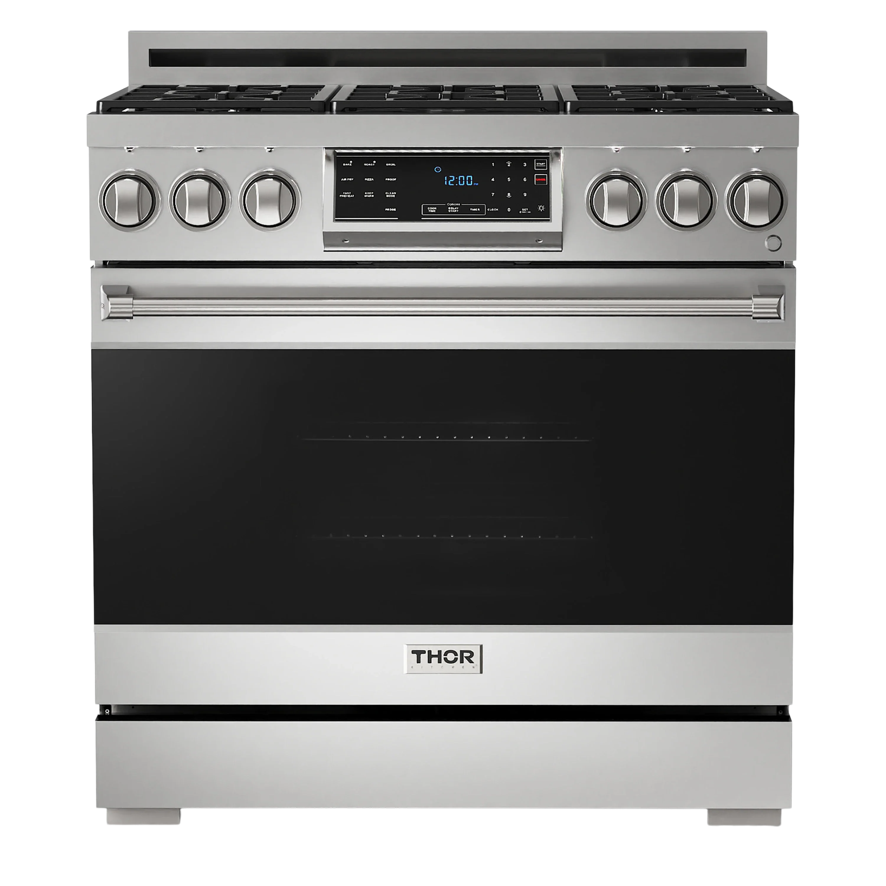 Thor Kitchen Gordon Ramsay Series 36-Inch Professional Gas Range with Tilt Panel Touch Control in Stainless Steel (RSG36)