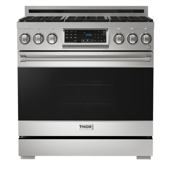 Thor Kitchen Gordon Ramsay Series 36-Inch Professional Gas Range with Tilt Panel Touch Control in Stainless Steel (RSG36)