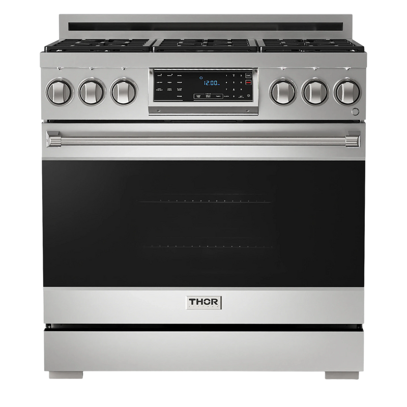 Thor Kitchen Gordon Ramsay Series 36-Inch Professional Gas Range with Tilt Panel Touch Control in Stainless Steel (RSG36)