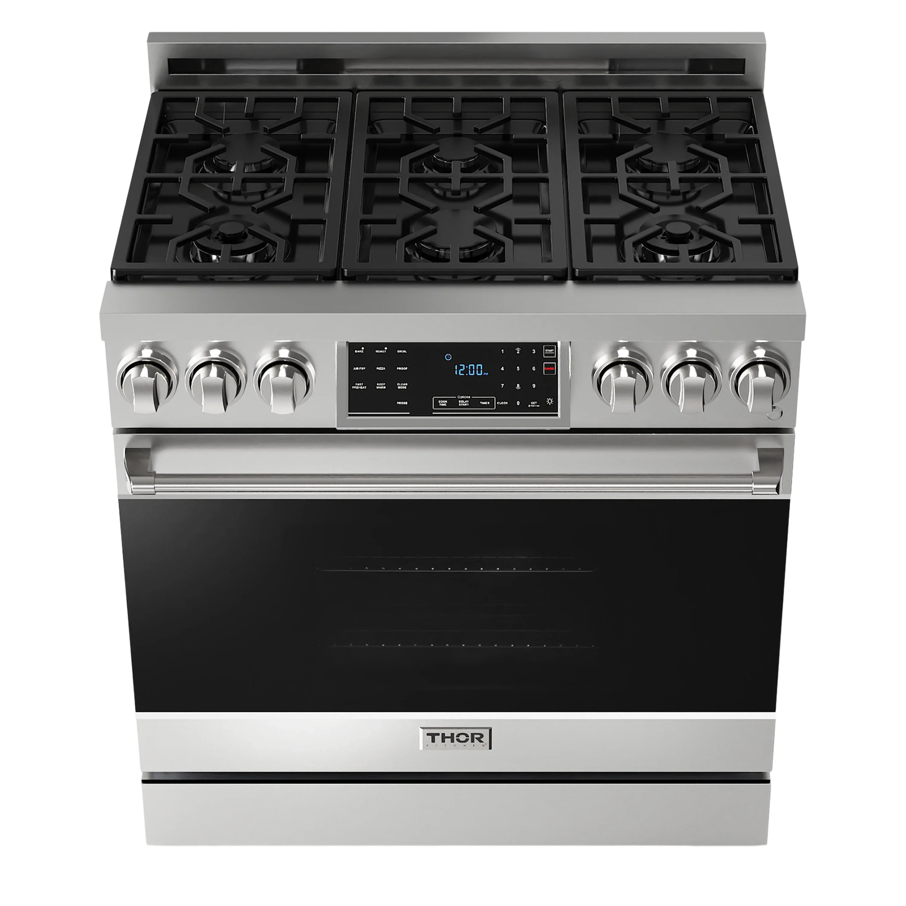 Thor Kitchen 36-Inch Professional Gas Range with Tilt Panel Touch Control in Stainless Steel (RSG36)