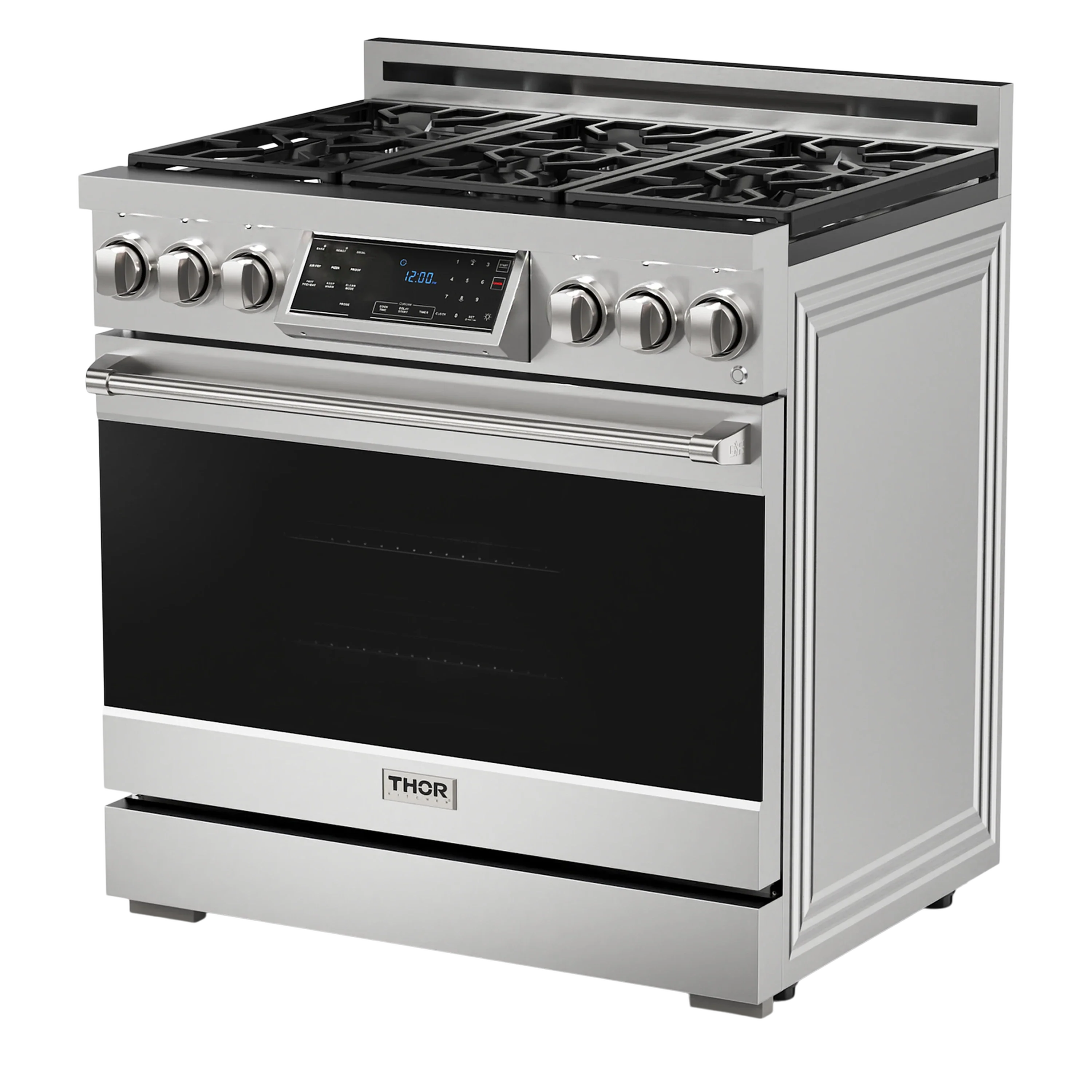 Thor Kitchen 36-Inch Professional Gas Range with Tilt Panel Touch Control in Stainless Steel (RSG36)