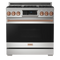 Thor Kitchen Gordon Ramsay Series 36-Inch Professional Gas Range with Tilt Panel Touch Control in Stainless Steel with Rose Gold Trim (RSG36-RSG)