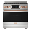 Thor Kitchen Gordon Ramsay Series 36-Inch Professional Gas Range with Tilt Panel Touch Control in Stainless Steel with Rose Gold Trim (RSG36-RSG)