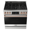 Thor Kitchen 36-Inch Professional Gas Range with Tilt Panel Touch Control in Stainless Steel with Rose Gold Trim (RSG36-RSG)