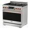 Thor Kitchen 36-Inch Professional Gas Range with Tilt Panel Touch Control in Stainless Steel with Rose Gold Trim RSG36-RSGLP