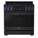 Thor Kitchen Gordon Ramsay Series 36-Inch Professional Gas Range with Tilt Panel Touch Control in Black with Navy Blue Trim (RSG36B-BLU)