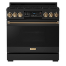 Thor Kitchen Gordon Ramsay Series 36-Inch Professional Gas Range with Tilt Panel Touch Control in Black with Bronze Trim (RSG36B-BRZ)