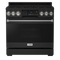 Thor Kitchen Gordon Ramsay Series 36-Inch Professional Gas Range with Tilt Panel Touch Control in Black with Stainless Steel Trim (RSG36B-SS)