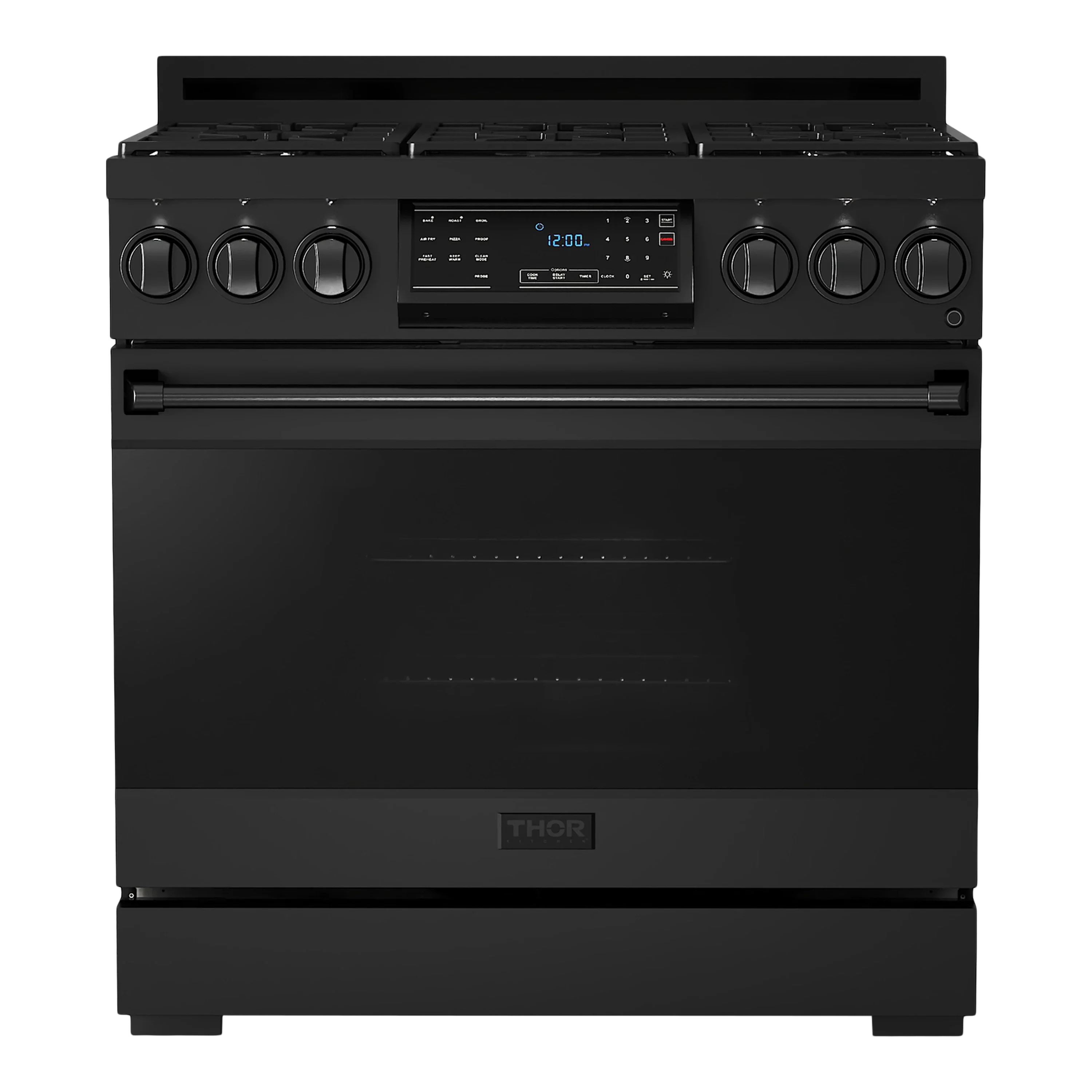 Thor Kitchen Gordon Ramsay Series 36-Inch Professional Gas Range with Tilt Panel Touch Control in Black (RSG36B)