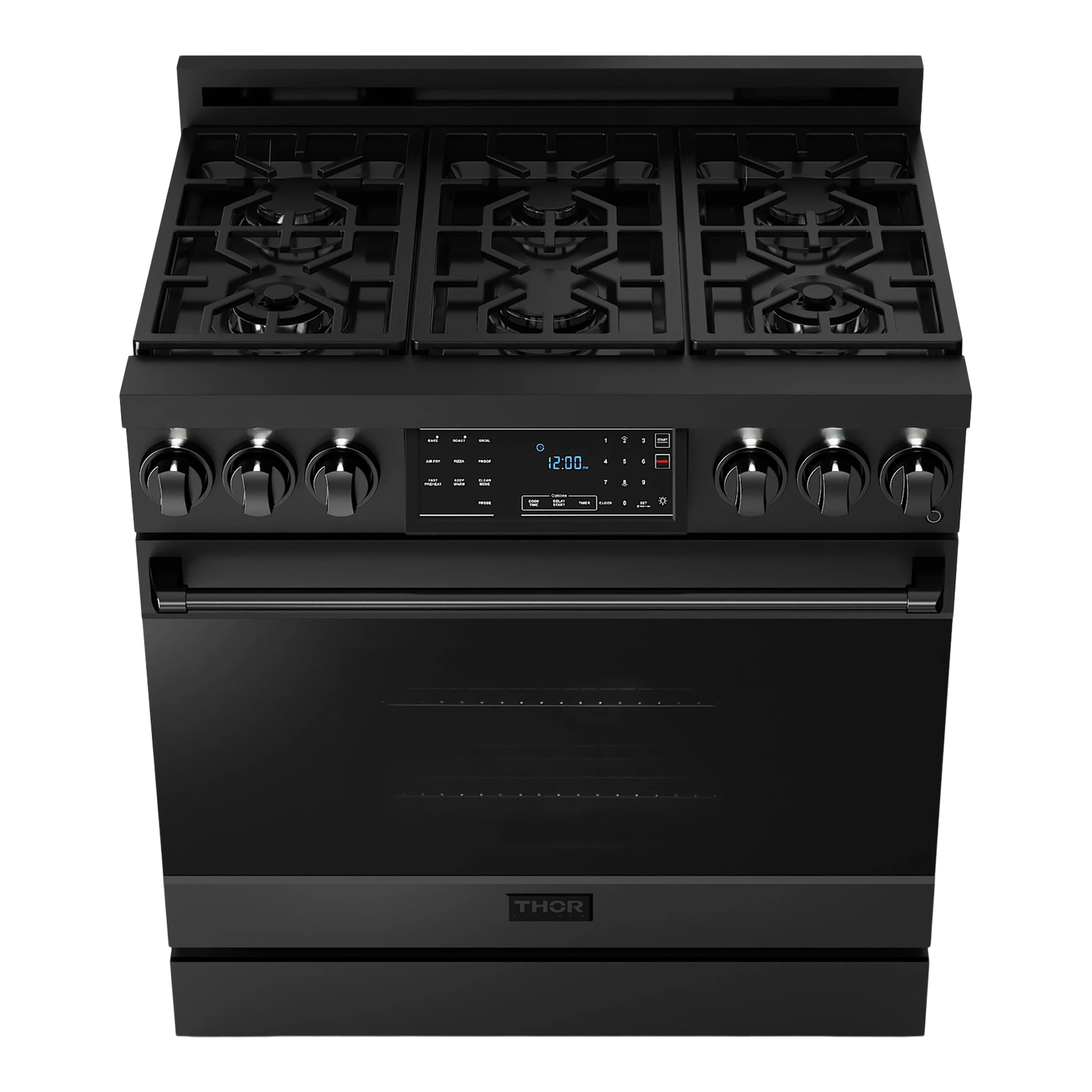 Thor Kitchen 36-Inch Professional Gas Range with Tilt Panel Touch Control in Black (RSG36B)