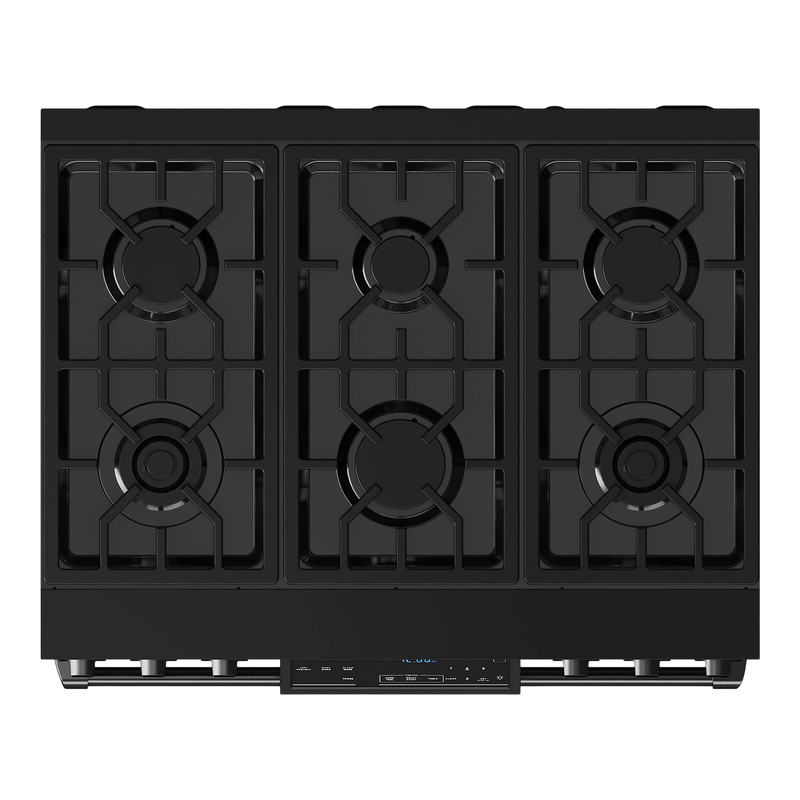 Thor Kitchen 36-Inch Professional Gas Range with Tilt Panel Touch Control in Black RSG36BLP