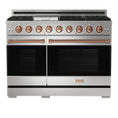 Thor Kitchen Gordon Ramsay Series 48-Inch Professional Gas Range with Double Oven in Stainless Steel with Rose Gold Trim (RSG48E-RSG)