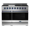 Thor Kitchen Gordon Ramsay Series 48-Inch Professional Gas Range with Double Oven in Stainless Steel with Blue Trim (RSG48E-BLU)