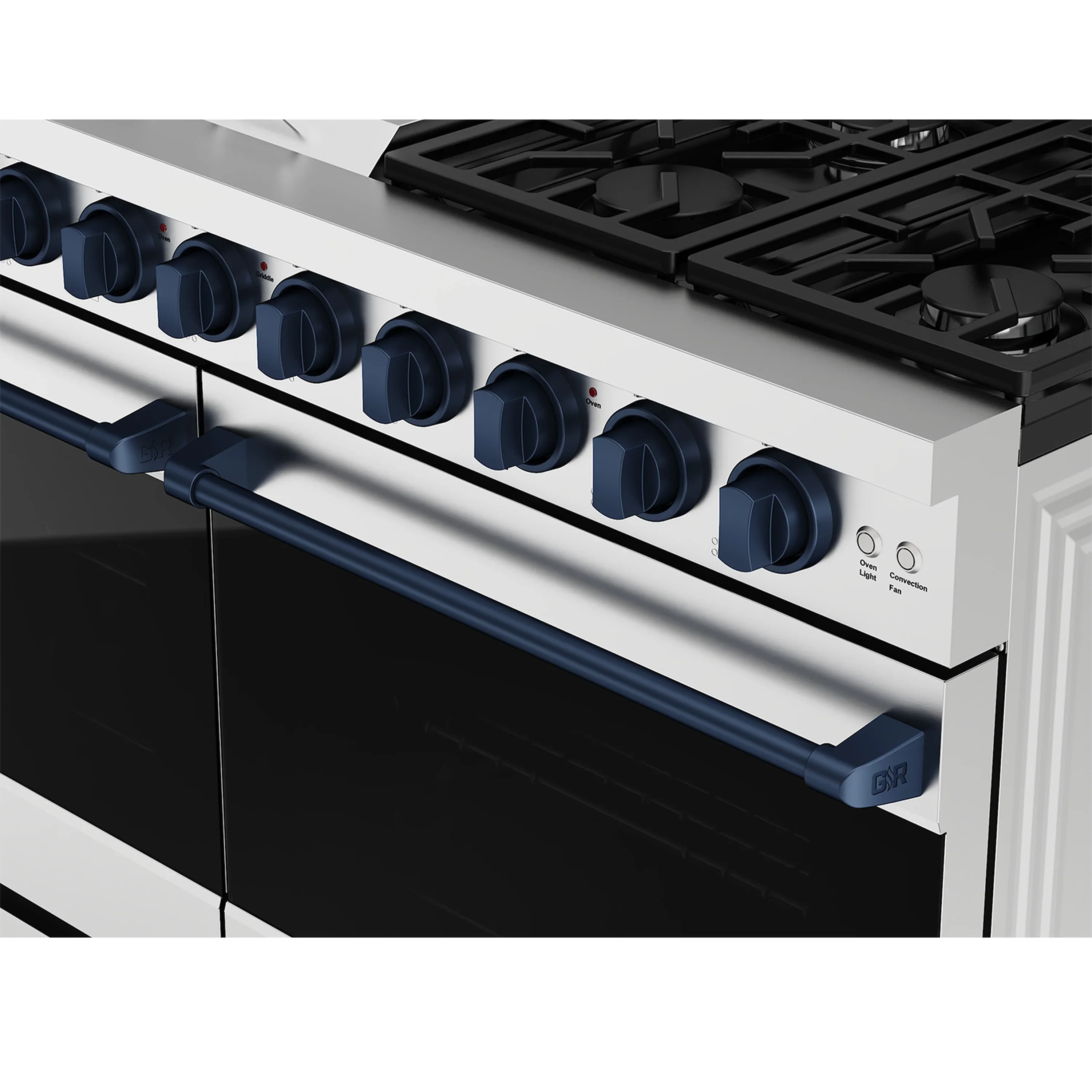 Thor Kitchen 48-Inch Professional Gas Range with Double Oven in Stainless Steel with Blue Trim (RSG48E-BLU)