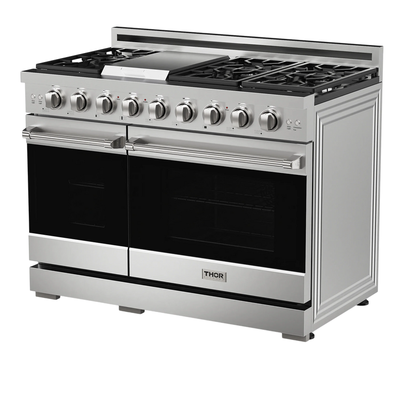 Thor Kitchen 48-Inch Professional Gas Range with Double Oven in Stainless Steel RSG48ELP