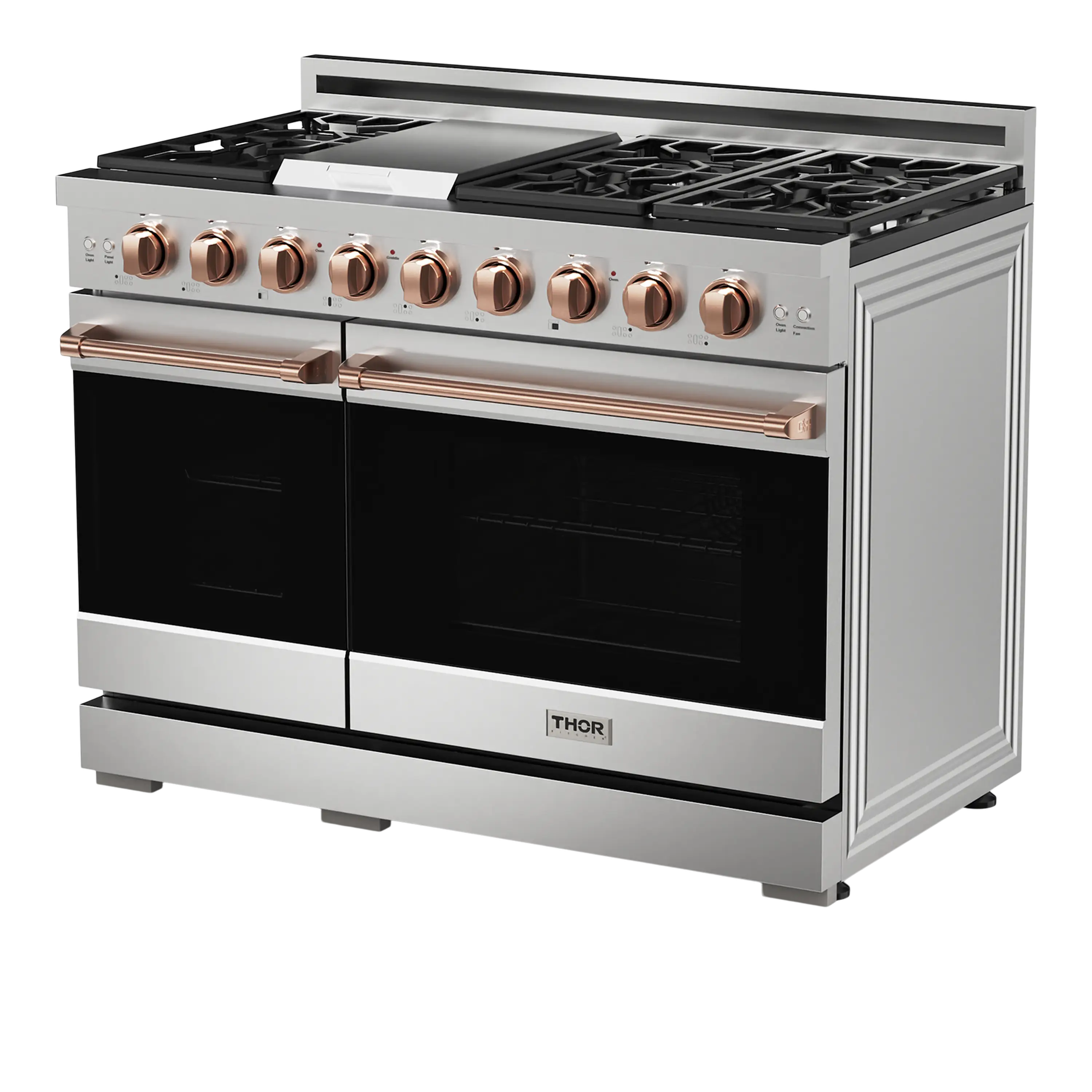 Thor Kitchen 48-Inch Professional Gas Range with Double Oven in Stainless Steel with Rose Gold Trim (RSG48E-RSG)