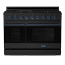 Thor Kitchen Gordon Ramsay Series 48-Inch Professional Gas Range with Double Oven in Black with Navy Blue Trim (RSG48EB-BLU)