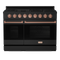 Thor Kitchen Gordon Ramsay Series 48-Inch Professional Gas Range with Double Oven in Black with Rose Gold Trim (RSG48EB-RSG)