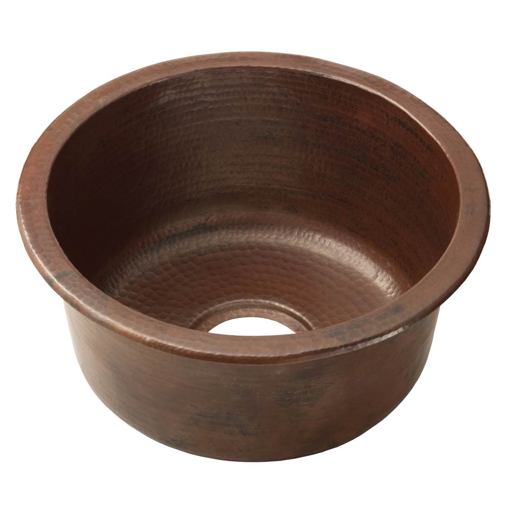 Native Trails Redondo Chico Round Hand Hammered Copper Bar Sink