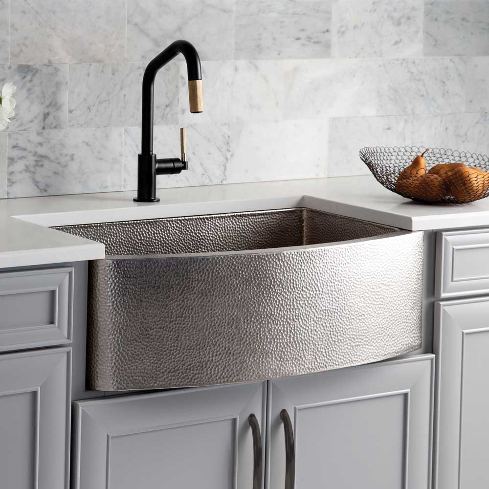 Native Trails Rhapsody Hammered Kitchen Sink With Curved Apron