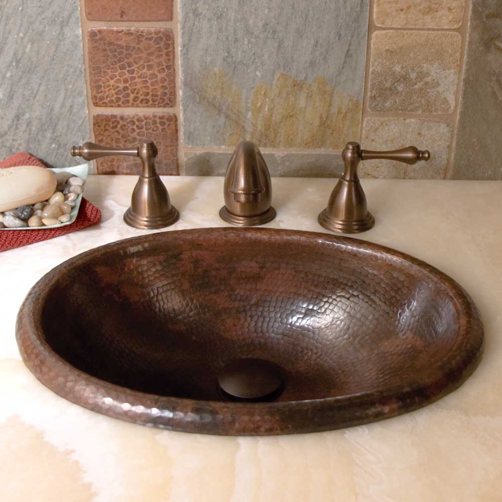 Native Trails Rolled Baby Classic Hand Hammered Bathroom Sink