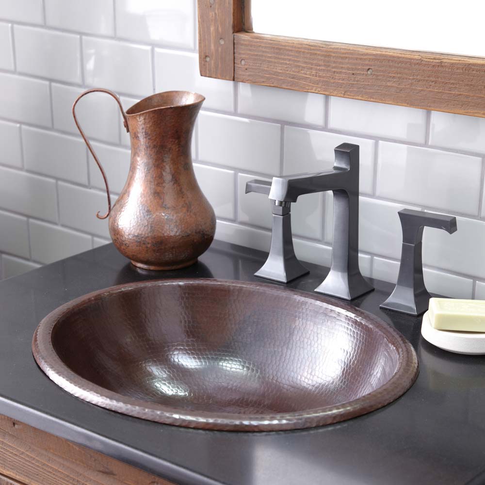 Native Trails Rolled Classic Hand Hammered Bathroom Sink