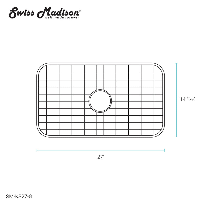 Swiss Madison 27 x 15 Stainless Steel Kitchen Sink Grid