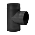 Drolet Tee With Cap Single Wall Black Pipe - 6''Ø SP00110