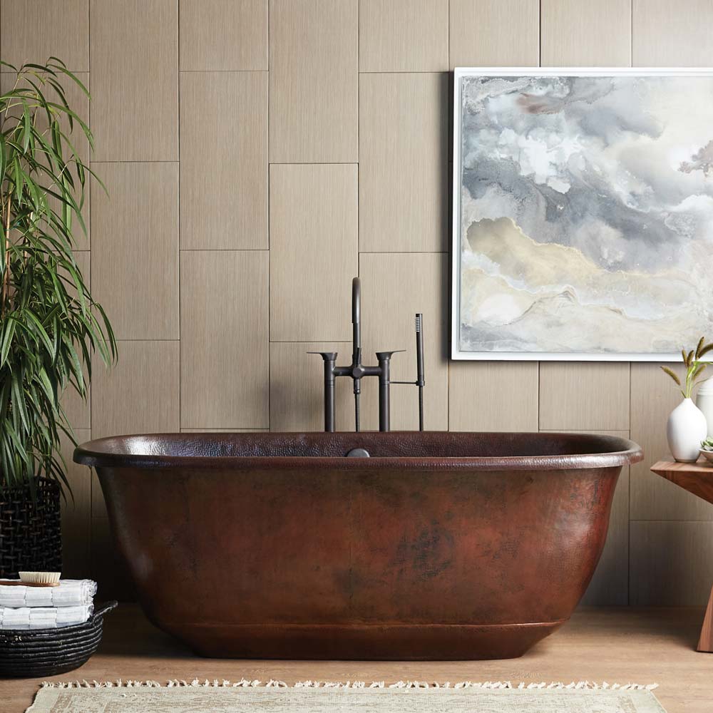 Native Trails Santorini Freestanding Copper Soaking Bathtub