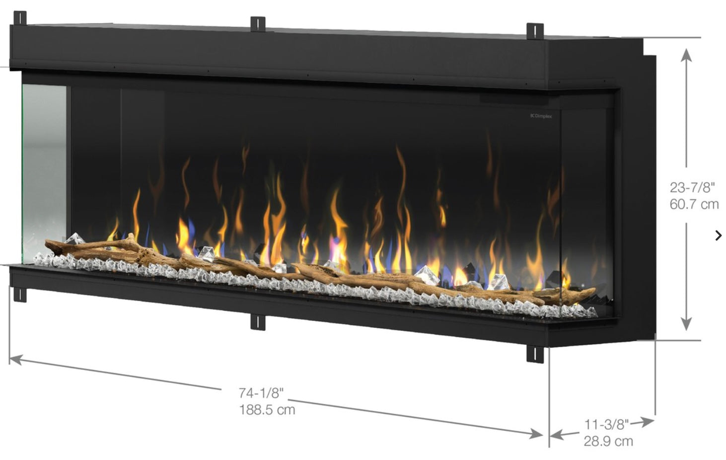 Dimplex Ignite XL Bold 74-inch Linear Built In | 3 Sided Electric Fireplace | XLF7417-XD