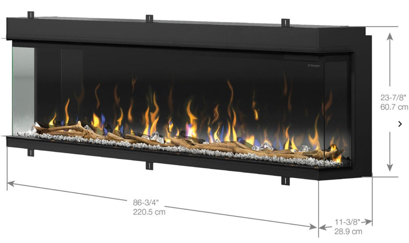 Dimplex Ignite XL Bold 88-inch Linear Built In | 3 Sided Electric Fireplace | XLF8817-XD