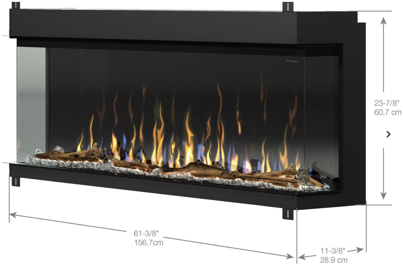 Dimplex Ignite XL Bold 60-inch Linear Built In | 3 Sided Electric Fireplace | XLF6017-XD