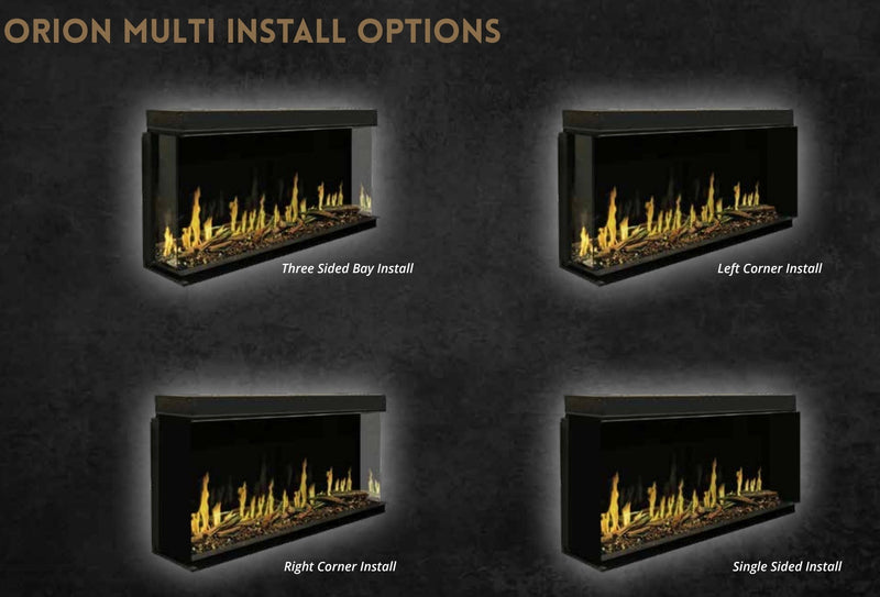 Modern Flames Orion Multi 100" Virtual Fireplace | Recessed Mount | Single Or Multi-Sided | OR100-MULTI