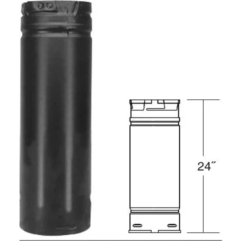 ComfortBilt Duravent 4" X 24" Straight Chimney Pipe Black 4PVP-24B