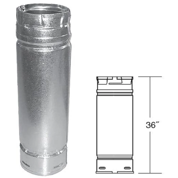 ComfortBilt Duravent 3" X 36" Straight Length Chimney Pipe 3PVP-36