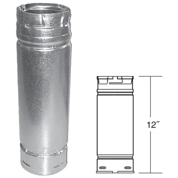 ComfortBilt Duravent 3" X 12" Straight Length Chimney Pipe 3PVP-12