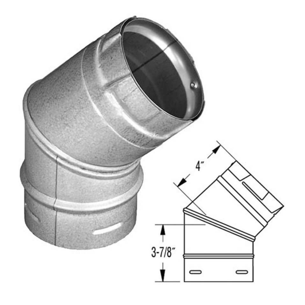 ComfortBilt Duravent 3" Pelletvent Pro Galvalume 45 Degree Elbow 3PVP-E45